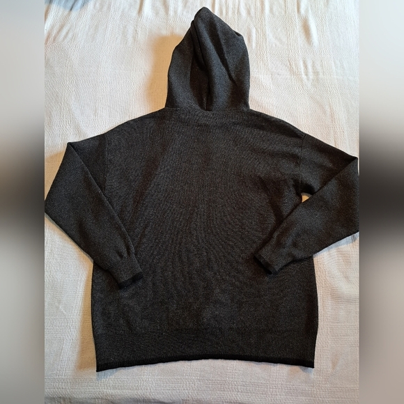 Mayoral girls size 12 black with silver filament hooded sweater, EUC - Picture 6 of 7